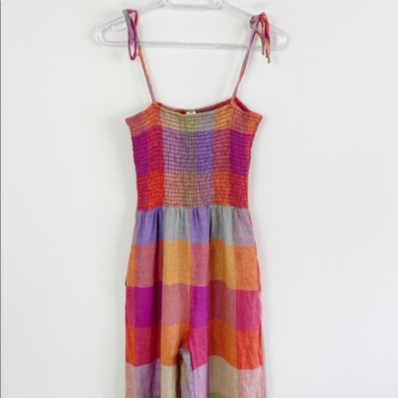 NWOT Anthropologie DRA Sierra Smocked Linen Boho jumpsuit - Picture 3 of 7